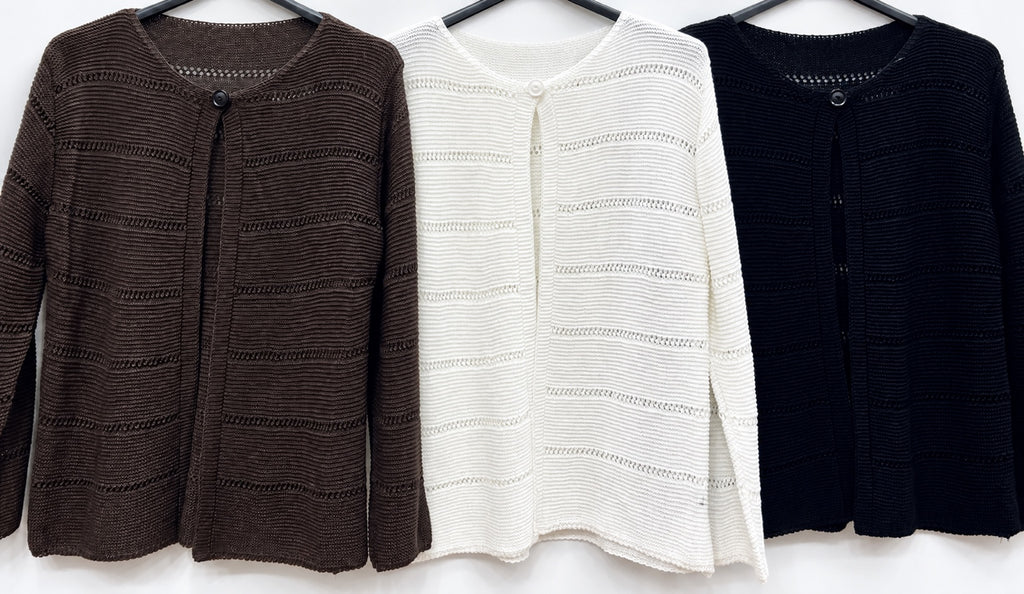 Cardigan 559 marrone bianco e nero