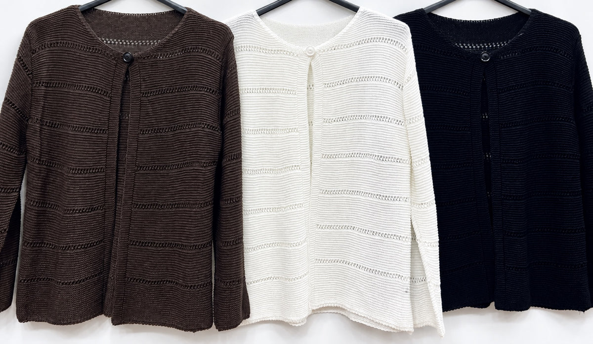 Cardigan 559 marrone bianco e nero
