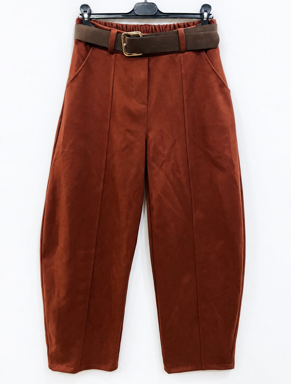 Pantalone con cintura color ruggine