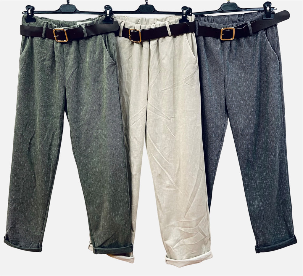 Pantalone morbido con cintura in più colori
